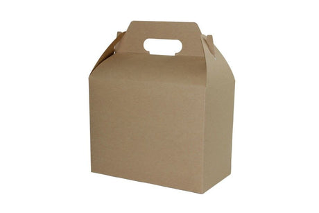 Natural Kraft Shadow Stripe - Gable Box - 9-1/2 x 5 x 5"