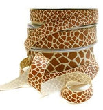 Giraffe-Brown - Animal Print Ribbon - 7/8" x 100 Yards