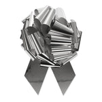Silver - Glitter Perfect Bows - 5" Width Bow with 16 Loops (1-1/4" Ribbon)