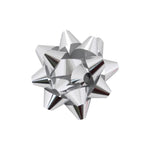 Silver - Glitter Star Bows - 4-1/4" Width Bow with 16 Loops (3/4" Ribbon)
