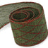 Green Burlap with Red Glitter - Burlap With Glitter Ribbon - 2-1/2" x 50 Yards