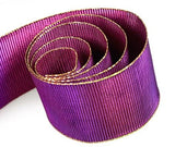 Metallic Purple / Burgundy with Gold Edge - Glorious Ribbon - 2-1/8" x 50 Yards