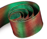 Metallic Red / Green with Gold Edge - Glorious Ribbon - 2-1/8" x 50 Yards
