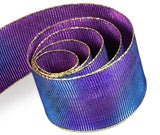 Metallic Blue / Purple with Gold Edge - Glorious Ribbon - 2-1/8" x 50 Yards