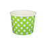 Polka Dot Lime Green - Ice Cream Cup - (16 oz) 4-3/8" Dia x 3-1/4" H