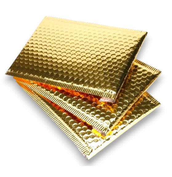 Gold Metallic Bubble Mailers Size 4x8 Padded Shipping Bags
