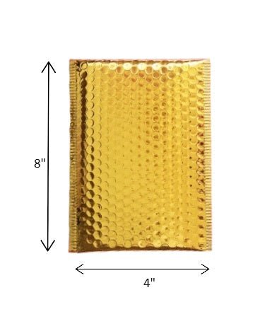 Gold Metallic Bubble Mailers Size 4x8 Padded Shipping Bags