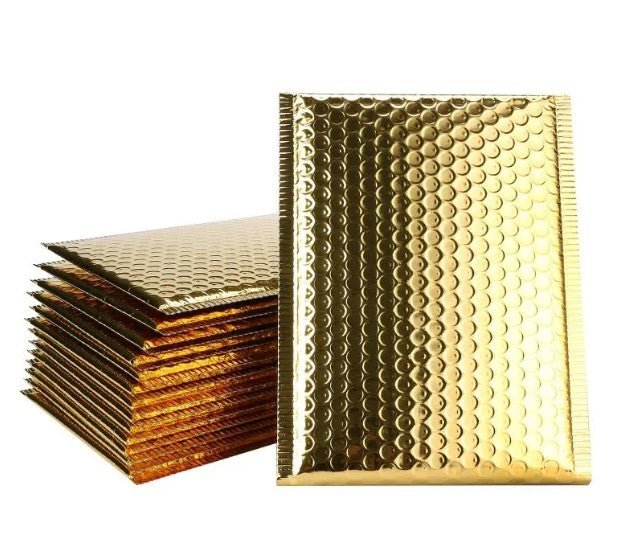 Gold Metallic Bubble Mailers Size 6.5x10 Padded Shipping Bags