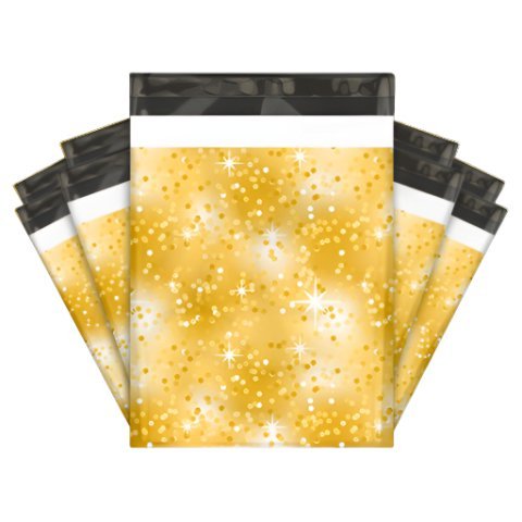 Gold Sparkle Poly Mailers Size 10x13 Colorful Shipping Bags