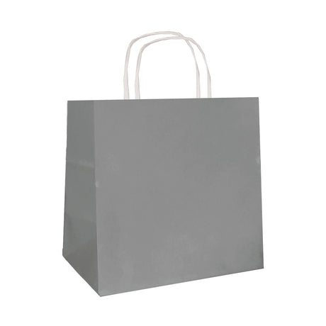 Gray - Smooth Top Egde Shopping Bag - 6 x 4 x 6"