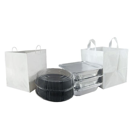 White - Restaurant Take-Out Bag - Cardboard Bottom