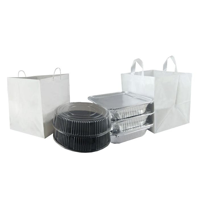 White - Restaurant Take-Out Bag - Cardboard Bottom