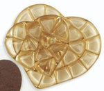 Gold - Heart Shaped Candy Tray - (1 lb) 9-1/8 x 7-1/2 x 1-1/8" - 24 Cavity