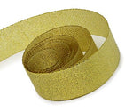 Gold / Gold - Herringbone Glitter Ribbon - 5/8" x 25 Yards