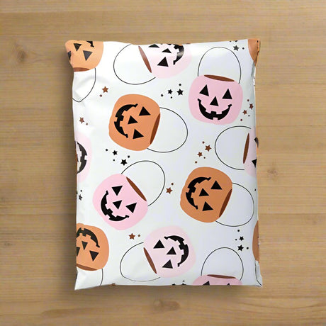 Halloween Pumpkin Poly Mailers Size 6x9 Trick or Treat Shipping Bags