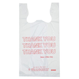 Thank You - T-Shirt / Carry Out Bag - 12 x 7 x 22" - Thank You (0.5 mil)
