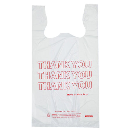 Thank You - T-Shirt / Carry Out Bag - 12 x 7 x 22" - Thank You (0.5 mil)
