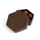 Quilted Brown - Set Up Candy Box - (7 Pc.) 4 x 4 x 1-1/8"