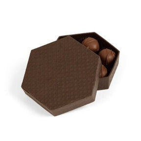 Quilted Brown - Set Up Candy Box - (7 Pc.) 4 x 4 x 1-1/8"