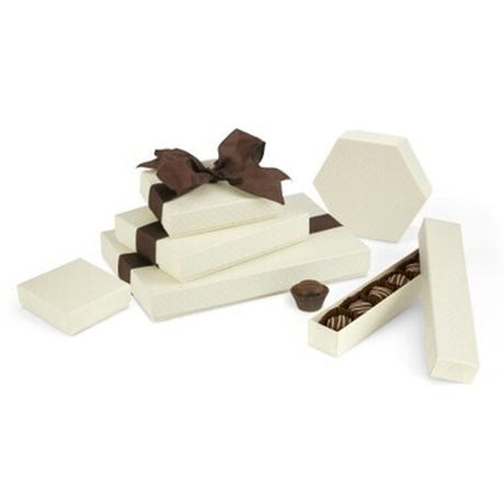 Quilted Cream - Set Up Candy Box - (7 Pc.) 4 x 4 x 1-1/8"