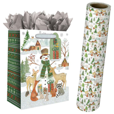 Holiday Woodland Gift Bags & Wrapping Paper
