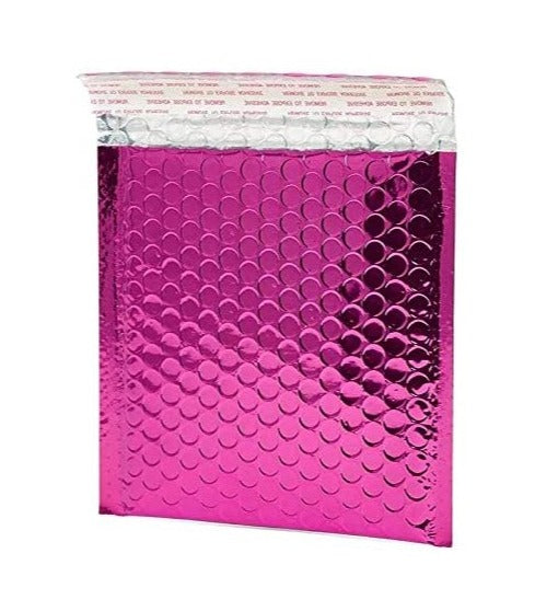 Pink Metallic Bubble Mailers Size 5x7 Padded Shipping Bags