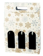 Alpine Snowflake - 3 Bottle Carrier - 10-5/8 x 3-1/2 x 15"