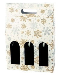 Alpine Snowflake - 3 Bottle Carrier - 10-5/8 x 3-1/2 x 15"