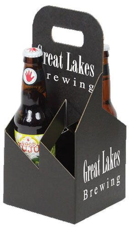Black Kraft - 4 Bottle Beer Carrier - 5-1/8 x 5-1/8 x 11-3/8"