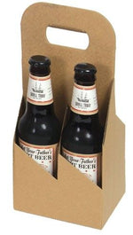 Natural Kraft - 4 Bottle Beer Carrier - 5-1/8 x 5-1/8 x 11-3/8"