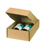 Natural Kraft (Smooth Finish) - Wine Box - 2 Bottle - 7-1/4 x 3-1/2 x 13-3/8"