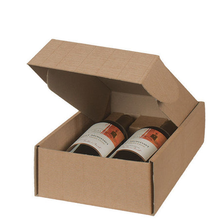 Tawny Textured Rib - 2 Bottle Box - 7-1/4 x 3-1/2 x 13-3/8"