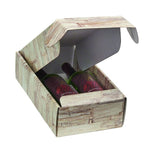 Barn Wood Satin Embossed - 2 Bottle Box - 13-3/8 x 7-1/4 x 3-1/2"