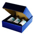 Navy Embossed - 3 Bottle Box - 13-3/8 x 11 x 3-1/2"