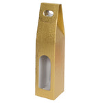 Matte Gold Embossed - 1 Bottle Carrier - 3-1/2 x 3-1/2 x 15"