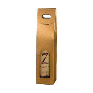 Matte Spun Gold - 1 Bottle Carrier - 3-1/2 x 3-1/2 x 15"