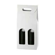 White Kraft - 2 Bottle Carrier - 7 x 3-1/2 x 15-3/4"