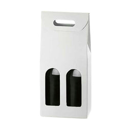 White Kraft - 2 Bottle Carrier - 7 x 3-1/2 x 15-3/4"