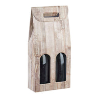 Barn Wood - 2 Bottle Carrier - 7 x 3-1/2 x 15-3/4"