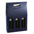 Navy Blue - 3 Bottle Carrier - 10-5/8 x 3-1/2 x 15-3/4"