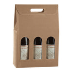 Tawny Textured Rib - 3 Bottle Carrier - 10-5/8 x 3-1/2 x 15-3/4"