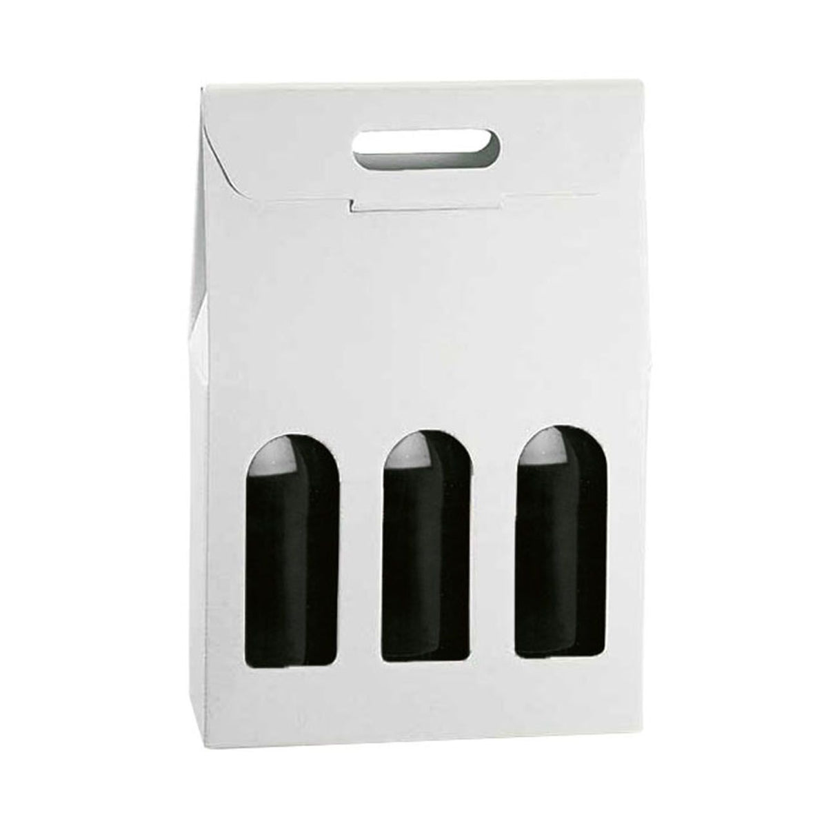 White Kraft - 3 Bottle Carrier - 10-5/8 x 3-1/2 x 15-3/4"