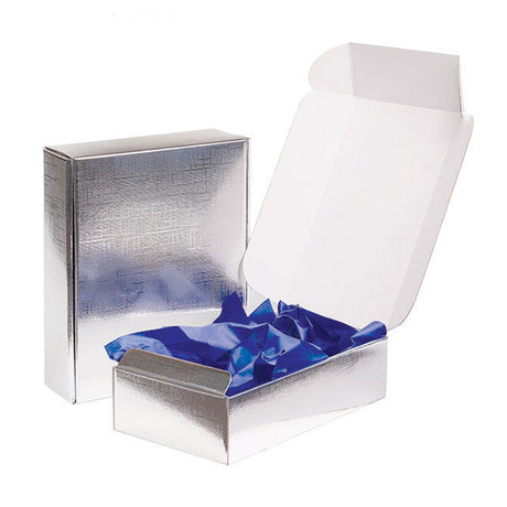 Silver Embossed - E-Commerce Corrugated Box - 11 x 3-1/2 x 13-3/8" (B-Flute)