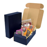 Navy Blue Embossed - E-Commerce Corrugated Box - 7-1/4 x 3-1/2 x 13-3/8" (B-Flute)