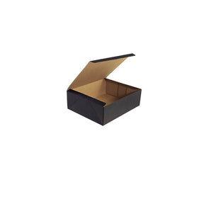 Black Linen Embossed - Top Tuck Box - 9-7/8 x 7-7/8 x 3-1/8"