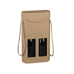 Natural Kraft - 2 Bottle Carrier - 8 x 3-3/4 x 14"