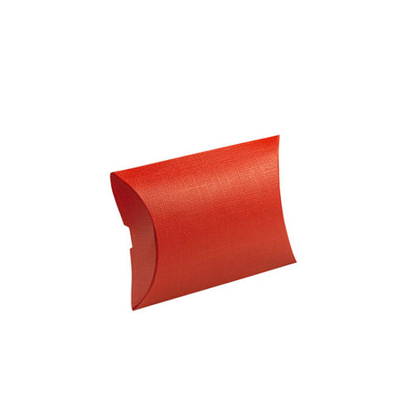 Bright Red Linen - Pillow Box - 4 x 4 x 1-3/8"