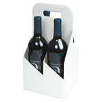 White Kraft - 4 Bottle Wine Carrier (750 ml) - (750 ml) 7 x 7 x 13-3/4"
