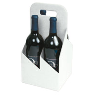 White Kraft - 4 Bottle Wine Carrier (750 ml) - (750 ml) 7 x 7 x 13-3/4"
