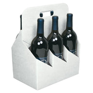 White Kraft - 6 Bottle Wine Carrier (750 ml) - (750 ml) 10-5/8 x 7 x 13-3/4"